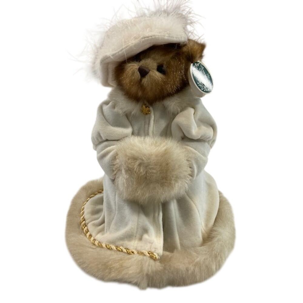 Bearington Collection-Victoria Bear in Faux Fur Coat Hat Fur Muff